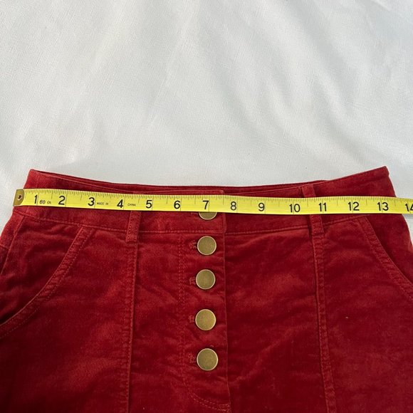 Forever 21 Button Front Mini Pencil Skirt Size S Rust Colored - Picture 3 of 7